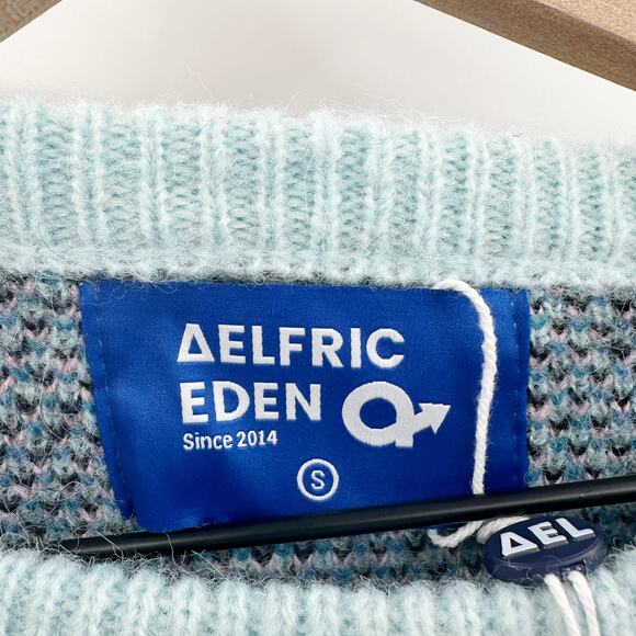 Aelfric Eden City of Love AW23 Crewneck Knit Sweater in Light Blue Size S NWT - Picture 12 of 15
